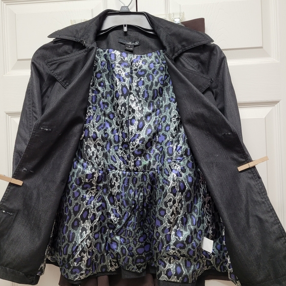 Willi Smith Ladies Black Double Breasted Trench coat - Picture 3 of 6